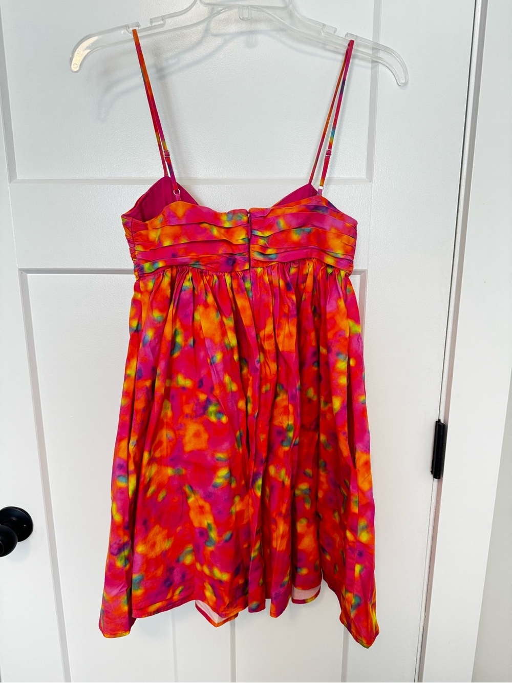 Amur CAMREIGH FLOWER MINI DRESS floral Pink & Orange Ruffled Sundress - Picture 7 of 9